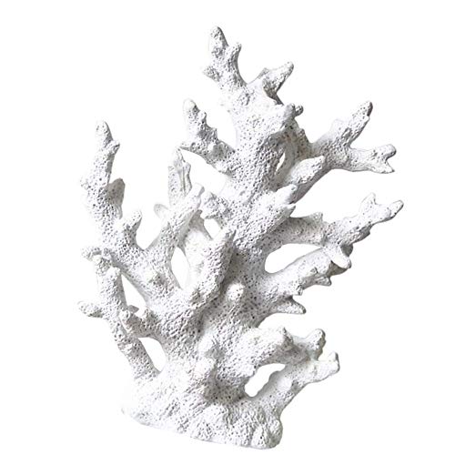 Aquarium-Ornament, Simulation, große Meerespflanze, Korallen-Aquarium-Dekoration, Unterwasserbedarf, ungiftig (weiß) von Sitrda