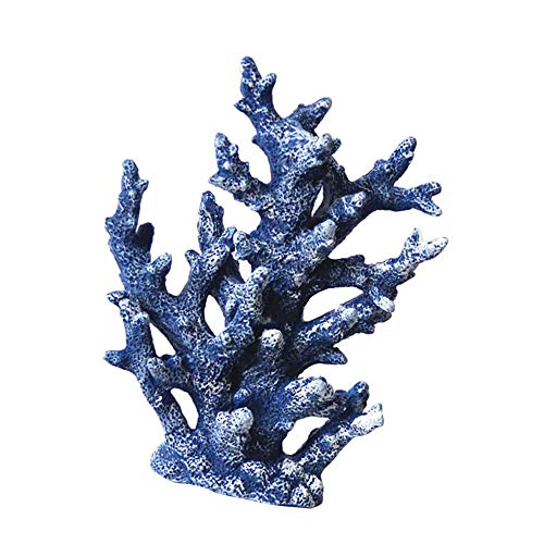 Aquarium-Ornament, Simulation, große Meerespflanze, Korallen-Aquarium-Dekoration, Unterwasserbedarf, ungiftig (blau) von Sitrda