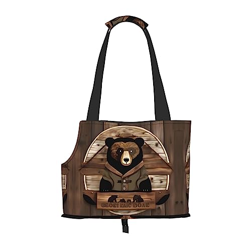 Pet Tote Rustikale Lodge Bärentasche, Hundetasche für kleine Hunde, Katze, Dobermann, Chihuahua, Yorkshire, Zwergspitz, Pudel, Schnauzer, Teddy von Siulas