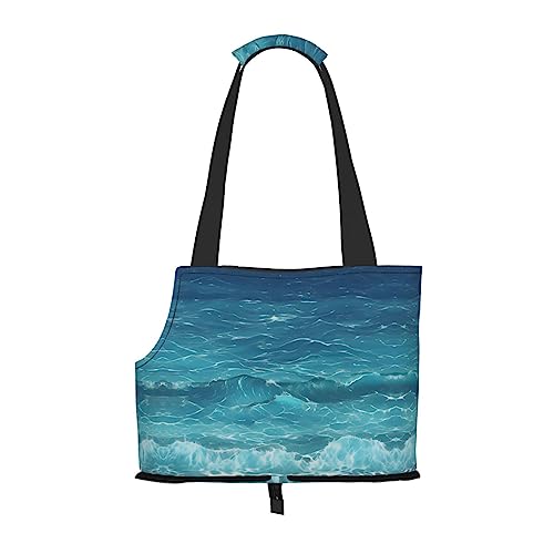 Pet Tote The Deep Blue Sea Bag, Hundetasche für kleine Hunde, Katzen, Dobermann, Chihuahua, Yorkshire, Zwergspitz, Pudel, Schnauzer, Teddy von Siulas