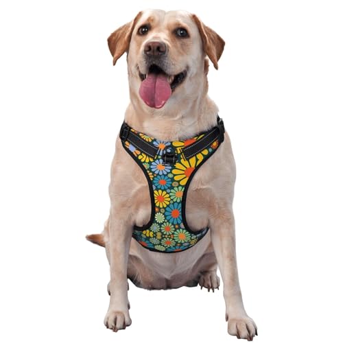 Siulas Stilvolles und bequemes Oxford-Gewebe mit Blumenmuster für Hunde, für kleine, mittelgroße und große Hunde, ideal zum Spazierengehen von Siulas
