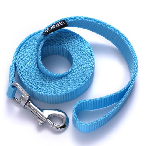Siumouhoi 1,8 m Lange Welpen-Leine, Starke Leine im traditionellen Stil mit einfach zu bedienendem Kragenhaken, Hundeleine, ideal für kleine und mittelgroße und große Hunde, Minzblau, 1,6 cm x 1,8 m von Siumouhoi