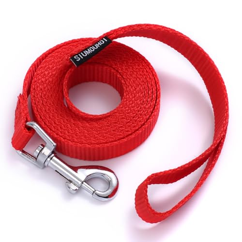 Siumouhoi 1,8 m lange Hundeleine für Welpen, starke Leine im traditionellen Stil mit einfach zu bedienendem Kragenhaken, Hundeleine, ideal für kleine und mittelgroße und große Hunde, Rot, 1,6 cm x 1,8 Siumouhoi 1,8 m lange Hundeleine für Welpen, starke Leine im traditionellen Stil mit einfach zu bedienendem Kragenhaken, Hundeleine, ideal für kleine und mittelgroße und große Hunde, Rot, 1,6 cm x 1,8 von Siumouhoi