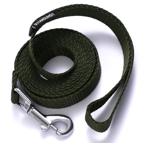 Siumouhoi 1,8 m lange Welpen-Leine, starke Leine im traditionellen Stil mit einfach zu bedienendem Kragenhaken, Hundeleine, ideal für kleine und mittelgroße und große Hunde, Militärgrün von Siumouhoi