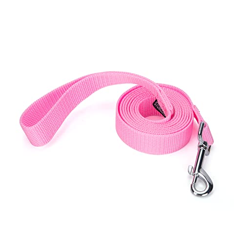 Siumouhoi Robuste, langlebige Nylon-Hundeleine, 2,5 cm breites Traktionsseil, 1,8 m 3 m 4,6 m lang, für kleine und mittelgroße Hunde (Rosa, 1,8 m) von Siumouhoi