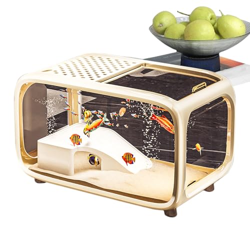 Siuwddee Aquarium Becken, Desktop Fischglas Schildkrötenbecken mit Kletterdekoration, Klarer Acrylbehälter Lebensraum Für Schildkröten Schnecken Betta Wasserpflanzen von Siuwddee