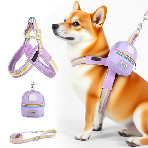 Siuwddee Hundegeschirr Gurt,Verstellbares Haustier Brustgeschirr Hundegurt | Ergonomischer Sitz Sicherheit Mit Tasche Für Training Spaziergänge Aktivitäten von Siuwddee