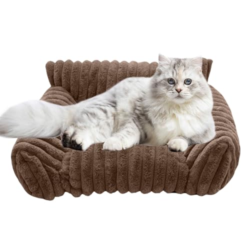 Siuwddee Katzenbetten Für Katzen, Katzensofabett Kleines Hundebett Für Hunde Und Katzen, Weiches Hundebett Für Kleine Und Mittelgroße Hunde, Waschbares, Beruhigendes Haustierbett von Siuwddee