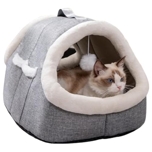 Siuwddee Katzenhöhlen für Indoor-Katzen | Halbgeschlossenes Winter-Katzenhaus mit Überzug – waschbares Katzenhaus für den Innenbereich, warmes Höhlennest für Zuhause Siuwddee Katzenhöhlen für Indoor-Katzen | Halbgeschlossenes Winter-Katzenhaus mit Überzug – waschbares Katzenhaus für den Innenbereich, warmes Höhlennest für Zuhause von Siuwddee