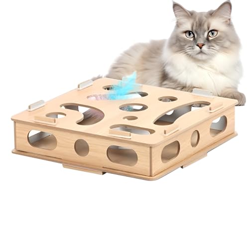 Siuwddee Puzzlespielzeug für Katzen, Katzen -Puzzlespielzeug - Holzkatze Interaktive Spielzeugkiste,Labyrinth Catch Mice Game Mental Pet Accessoires für Anregungsinstinkte Siuwddee Puzzlespielzeug für Katzen, Katzen -Puzzlespielzeug - Holzkatze Interaktive Spielzeugkiste,Labyrinth Catch Mice Game Mental Pet Accessoires für Anregungsinstinkte von Siuwddee