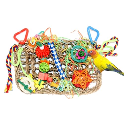 Siuwddee Vogelspielzeug zum Zerkleinern von Vögeln, gewebtes Klettersitz-Nest, Papageien-Zerkleinerung, Futterspielzeug für Lovebird, Wellensittiche, Vogelkäfig-Zubehör Siuwddee Vogelspielzeug zum Zerkleinern von Vögeln, gewebtes Klettersitz-Nest, Papageien-Zerkleinerung, Futterspielzeug für Lovebird, Wellensittiche, Vogelkäfig-Zubehör von Siuwddee