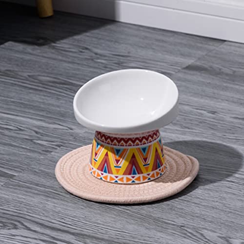 SkVLf 45-Grad-Keramik-Futternapf für Katzen: Erhöhtes Design für einfaches Essen und Trinken (Farbe: B, Größe: 12 cm) von SkVLf