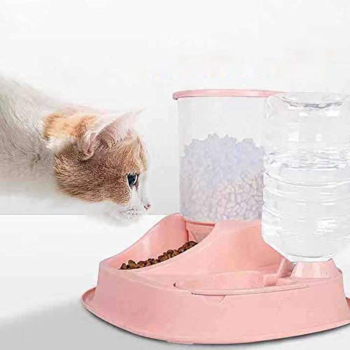 SkVLf Automatischer Futter- und Wasserspender für Haustiere mit großer Kapazität – perfekt für Katzen und Hunde – Pink von SkVLf