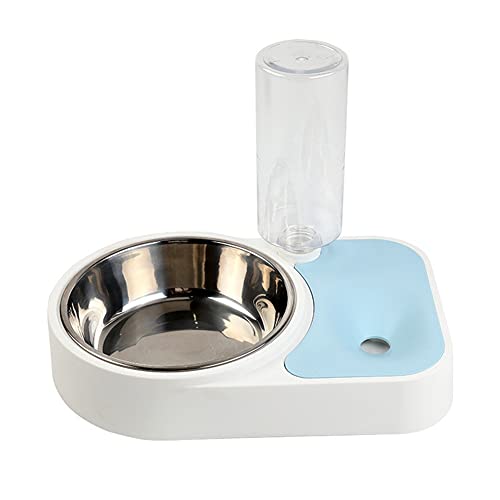 SkVLf Blaue Doppel-Futternäpfe aus Edelstahl für Hunde und Katzen – Futter- und Wassernapf für kleine Haustiere von SkVLf