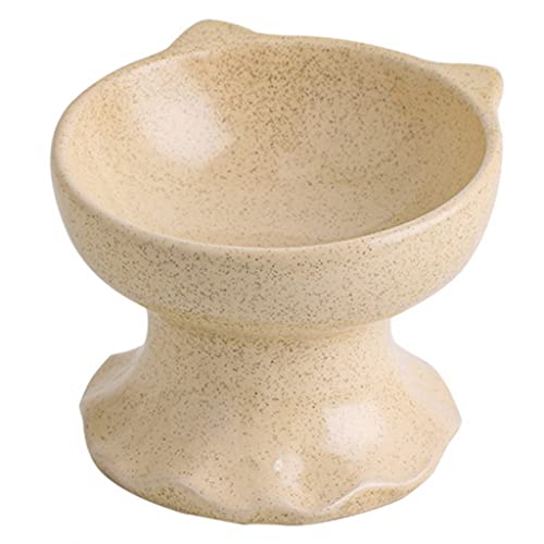 SkVLf Katzennapf aus Keramik mit hohem Fuß und schrägem Mund – leicht zu reinigen, niedliches Design, ideal für Tierfutter (Farbe: D, Größe: Einheitsgröße) von SkVLf