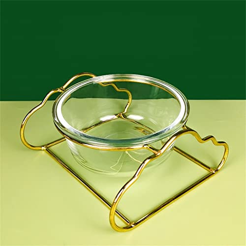 SkVLf Niedlicher Futternapf aus Glas mit Cartoon-Motiv – hochfüßiger Futternapf für Katzen und Hunde – große Größe – schräges Design – Heimtierbedarf (Farbe: A, Größe: 1) von SkVLf