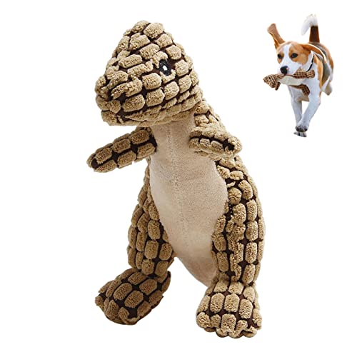 Gefülltes Hundespielzeug Plüsch Hundespielzeug Quietschende Spielzeug Langlebig Spielzeug Inklusive Kunststoff Geräuschmachender Quietscher Dinosaurier Form Plüschtier (Grau) von Skeadex