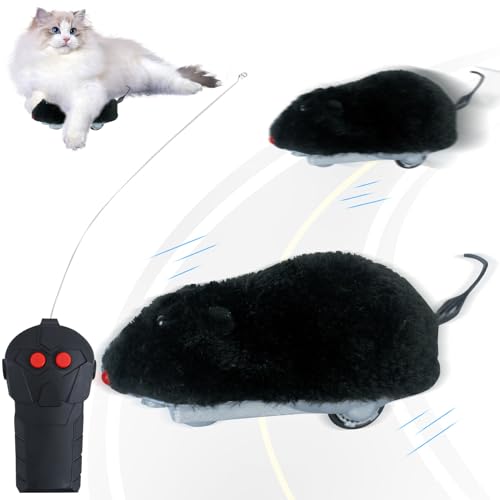 Katzenspielzeug Maus Elektrisch,Magic Maus Katze Elektrisches Katzenspielzeug,Ferngesteuerte Maus für Katzen,Interaktives katzenspielzeug Spielmäuse für Katzen Hunde Batteriebetrieben (Schwarz) von Skeadex