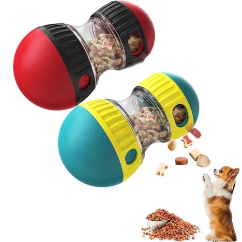 Skeadex 2 Stück Snackball Futterball für Hunde, Interaktives Intelligenz Hundespielzeug, Rolling Feeder Hundespielzeug für Hunde Aller Größen, Langsame Fütterung - Verbessert die Verdauung des Hundes von Skeadex
