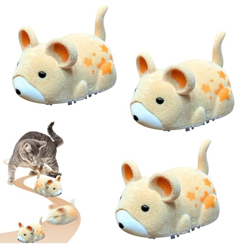 Skeadex Katzenspielzeug Maus Elektrisch, 3er Elektrische Maus Interaktives Katzenspielzeug Selbstbeschäftigung, Magic Maus Katzenspielzeugs Elektrisches mit Akku Automatische Hindernisvermeidung (B) von Skeadex