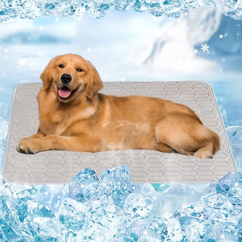 Skeadex Kühlmatte Hund, Selbstkühlende Kühlmatte für Hunde und Katze, Waschbares Kühldecke Hund Kühlkissen, Hundematte Sommer 70 * 100CM, Dog Cooling Mat für Zuhause Unterwegs Auto (A) von Skeadex