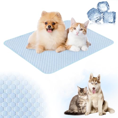 Skeadex Kühlmatte Hund, Waschbar Sommer Kühldecke Hund, Atmungsaktiv Kühlmatte für Hunde und Katzen, rutschfest Kühlendes Hundebett, Faltbar Hundekühlmatte Selbstkühlend (77 * 55cm) von Skeadex