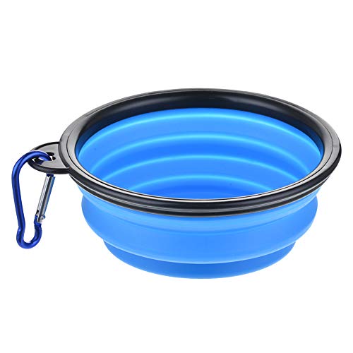 Skingwa Reise-Wassernapf für Hunde, Reisenapf mit Karabinerhaken, 380 ml, 13 * 5.5cm, blau von Skingwa