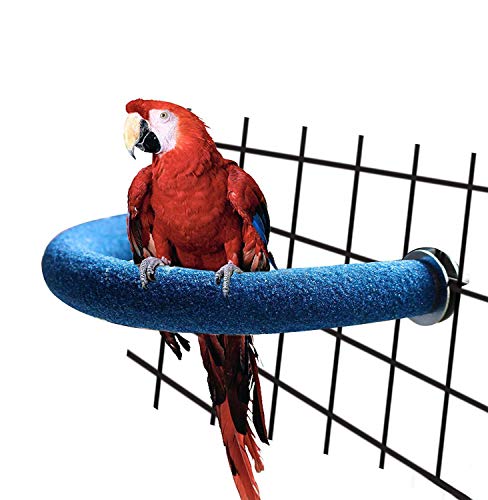 Stehende Sitzstange für Papageien, Vögel und Papageien, zum Schleifen und Kauen, Spielzeug (blau) von Skingwa