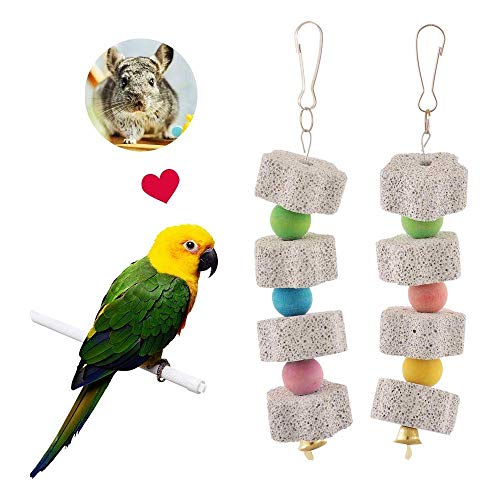 Vogel-Kauspielzeug für Papageien, Wellensittich Papageienspielzeug, Schnabel mit Glöckchen, 2 Stück (#4) von Skingwa