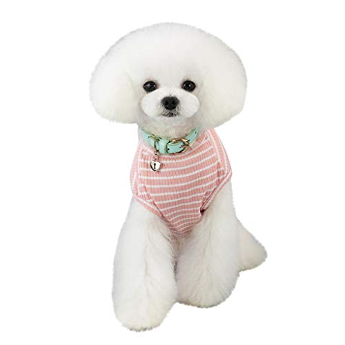 Haustier Frühling und Sommer einfarbiges Hundehemd Kostüme Haustier Hundekleidung Weste Hundepullover Größentabelle (Pink, M) von SkotO
