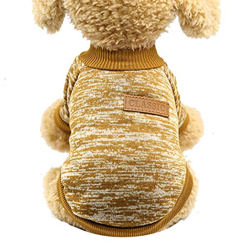 SkotO Warmer Teddypullover Welpenkleidung Katzenwollkampf Zweibeiniger Hund Haustier Haustierkleidung Hundemantel Aus Pullover Ärmel (Khaki, XL) von SkotO