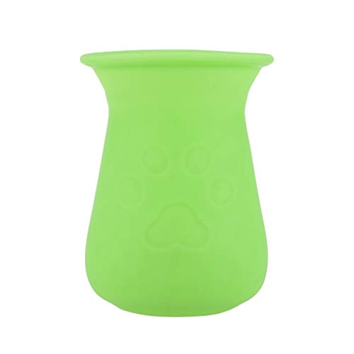 Waschbürste Pflege Reiniger Haustier Hund Tasse Hundekrallen Pfotenmassage Fußreinigung Haustierspielzeug Blaues Hundespielzeug (Green, One Size) von SkotO