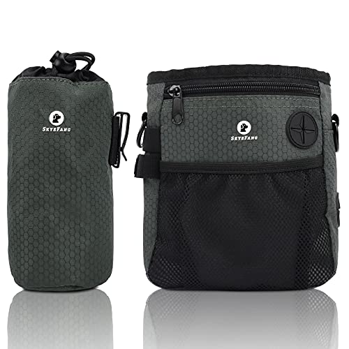 SkyeFang Hundeleckerli-Tasche für Haustiere tragbar Hunde Leckerli-Tasche für Leckerlis separate abnehmbare Haustier-Wasserflaschen-Tasche von SkyeFang