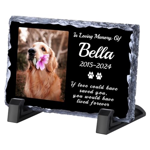 Gedenkgeschenk für Hunde zum Verlust des Hundes – personalisiertes Haustier-Gedenkgeschenk, Trauergeschenk, individueller Stein-Bilderrahmen, Gedenkgeschenk für Haustiere, Hunde, Katzen von Skyeasure