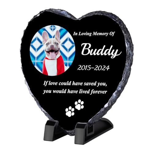 Gedenkgeschenk für Hunde zum Verlust des Hundes – personalisiertes Haustier-Gedenkgeschenk, Trauergeschenk, individueller Stein-Bilderrahmen, Gedenkgeschenk für Haustiere, Hunde, Katzen von Skyeasure