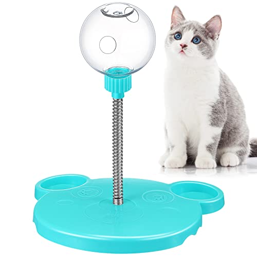 Skylety Katzen-Leckerli-Spender, interaktives Katzen-Futterspender Spielzeug für Innen, langsames Futterspender, Frühlingsspielzeug für Katzen kleine Hunde Jagdübung, Blau von Skylety