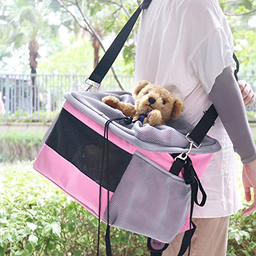 Skyour Haustier-Fahrradtasche für Hunde/Katzen, Mehrzweck-Hunde-Fahrradkäfig, Sitzerhöhung für Welpen und kleine Haustiere bis zu 6,8 kg, Rosa von Skyour