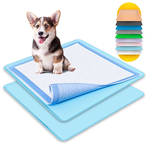 Skywin Halterung für Urinierpads, kein Verschütten, für Hunde – Wee Wee Wee Pad Halter funktioniert mit den meisten Trainingspads, einfach zu reinigen und aufzubewahren (2 Stück, himmelblau) von Skywin