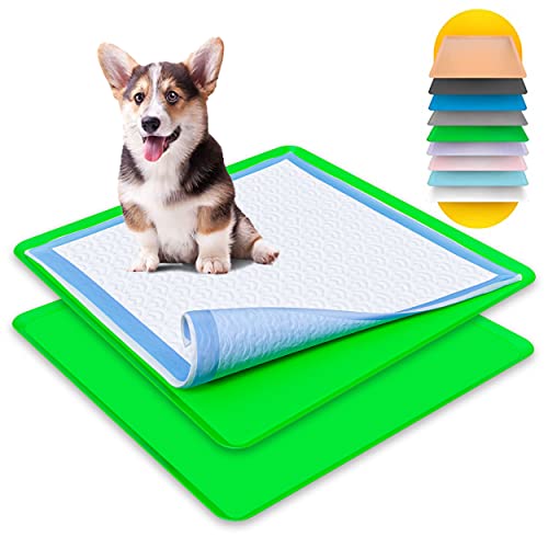 Skywin Hunde-Welpen-Pad-Halter – 2 Stück, Silikon, 61 x 61 cm, kein Verschütten, Urinier-Pad-Halter für Hunde, funktioniert mit den meisten Trainingspads, leicht zu reinigen und aufzubewahren, Grün Skywin Hunde-Welpen-Pad-Halter – 2 Stück, Silikon, 61 x 61 cm, kein Verschütten, Urinier-Pad-Halter für Hunde, funktioniert mit den meisten Trainingspads, leicht zu reinigen und aufzubewahren, Grün von Skywin