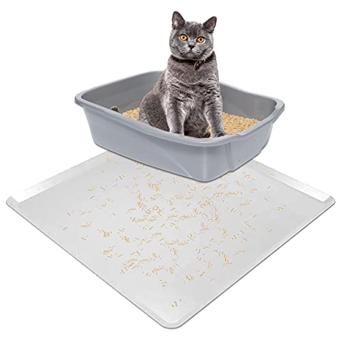 Skywin Katzenklo Matte für Katzentoilette Grau - 61 x 61 cm Silikon Katzenklo Matte, Katzenstreu Fangmatte unter der Katzentoilette - Leichtes Katzenzubehör für Indoor-Katzen, Bodenmatten für Katzen Skywin Katzenklo Matte für Katzentoilette Grau - 61 x 61 cm Silikon Katzenklo Matte, Katzenstreu Fangmatte unter der Katzentoilette - Leichtes Katzenzubehör für Indoor-Katzen, Bodenmatten für Katzen von Skywin
