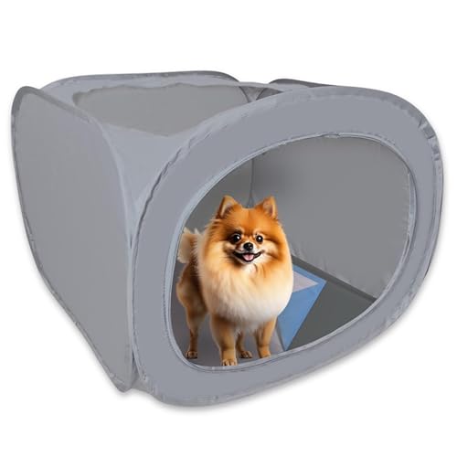 Skywin Katzentoilette 61 x 61 cm mit Peepad-Halter, Trey 61 x 61 cm, geschlossene kleine Hunde-/Katzentoilette mit abnehmbarem Wee Pad Halter, hochseitiges Katzengehege (dunkelgrau) von Skywin