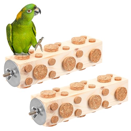 Skyygemm 2 Stück Vogel-Kauspielzeug aus Holz für Vögel, Papageien, Korkstopper, Spielzeug, Specht, Fütterungsspielzeug für Aras, kleine Sittiche, Sittiche, Wellensittiche, Finken, Nymphensittiche Skyygemm 2 Stück Vogel-Kauspielzeug aus Holz für Vögel, Papageien, Korkstopper, Spielzeug, Specht, Fütterungsspielzeug für Aras, kleine Sittiche, Sittiche, Wellensittiche, Finken, Nymphensittiche von Skyygemm