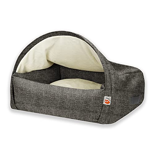 Sleepy Fox® - Premium Höhlenbett für Hunde und Katzen - Preisgekröntes, Patentgeschütztes Design (Grey Chenille, Medium: 85w x 75d x 55h cm) von Sleepy Fox