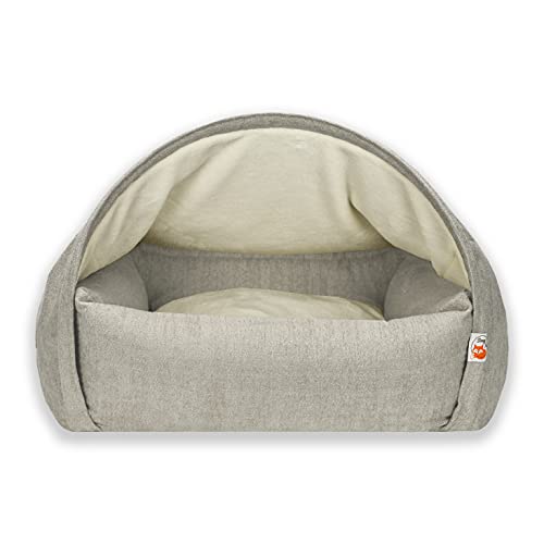 Sleepy Fox® - Premium Höhlenbett für Hunde und Katzen - Preisgekröntes, Patentgeschütztes Design (Cream Chenille, Large/XL: 110w x 85d x 65h cm) von Sleepy Fox