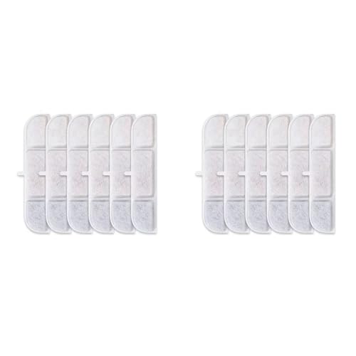 Slicooken 12 Aktivkohlefilter für Katzenwasserbrunnen WFP6 Ersatzfilter für Automatischen Haustiertrinkbrunnen von Slicooken