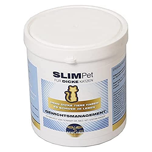 Slimpet speziell für Dicke Katzen (Pulver, 350g) / Flohsamenschalen statt Futter-Zellulose / 40% Aller Katzen sind übergewichtig/Gewichtsmanagement + Sättigungsgefühl/hohe Akzeptanz von Slimpet