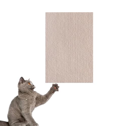 Katzenkratzmatte, multifunktionale, Selbstklebende, zuschneidbare Katzenkratzmatte, geeignet für Wandmöbel, Katzenkratzbaum, Teppich, Sofaschutz (30 * 100cm,Khaki) von Slipasikao