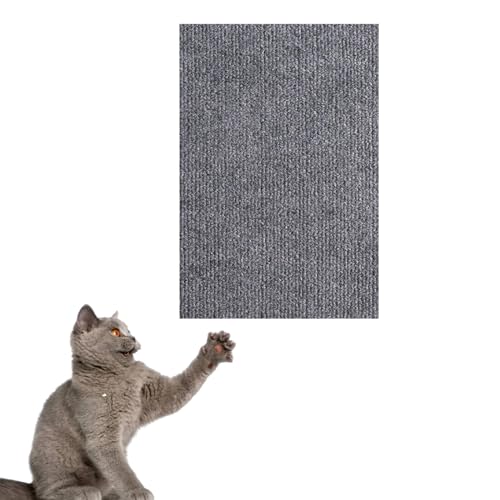 Katzenkratzmatte, multifunktionale, Selbstklebende, zuschneidbare Katzenkratzmatte, geeignet für Wandmöbel, Katzenkratzbaum, Teppich, Sofaschutz (40 * 100cm,Light Gray) von Slipasikao