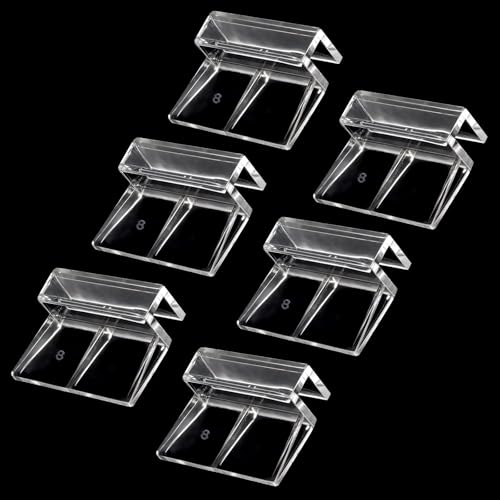 Sliverdew 6 Stück Aquarium-Deckel-Clips, 6 mm, transparent, Acryl, Aquarium-Abdeckungen, Stützklemmen für randlose Aquarium-Glasplatte, Kunststoff-Fischtankabdeckung, Aquariumhauben – für Dicke 8 mm Sliverdew 6 Stück Aquarium-Deckel-Clips, 6 mm, transparent, Acryl, Aquarium-Abdeckungen, Stützklemmen für randlose Aquarium-Glasplatte, Kunststoff-Fischtankabdeckung, Aquariumhauben – für Dicke 8 mm von Sliverdew