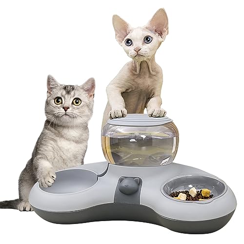 Doppelter Futternapf - Hundenäpfe-Set mit automatischem Wasserspender,1,4 l Wasserspender-Design, Doppel-Hundenäpfe-Set, abnehmbar, Katzennäpfe, rutschfeste Doppel-Katzen-Futternäpfe für von Sloane